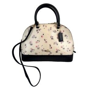 Coach Floral Print Cream and Black Bag